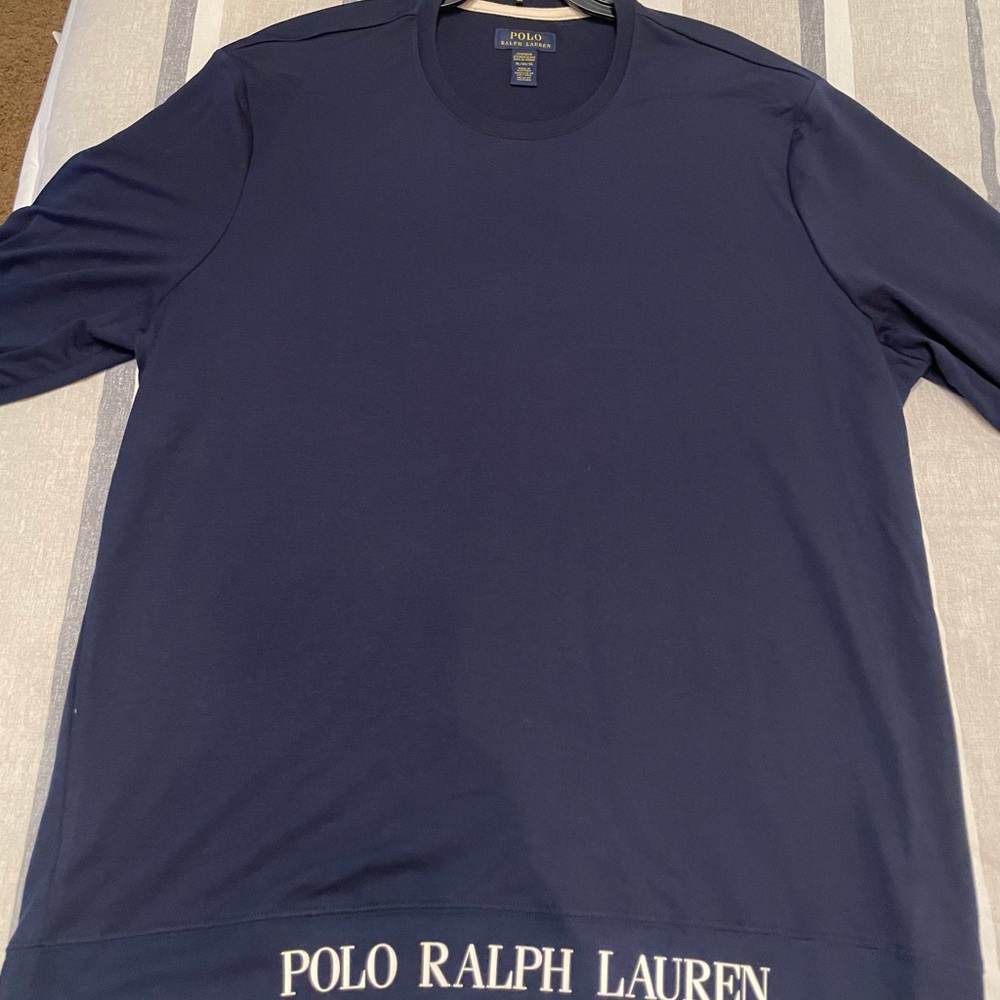 Polo Men’s Navy Sleep/Lounge Long-Sleeved Shirt
